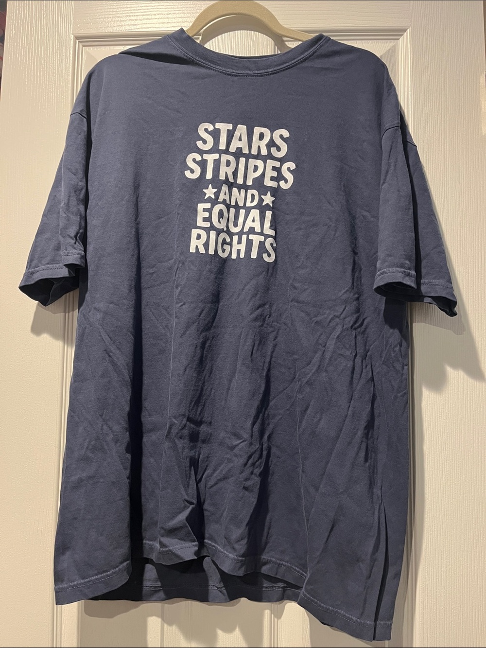Comfort Colors Blue Graphic Tee with White Slogan
